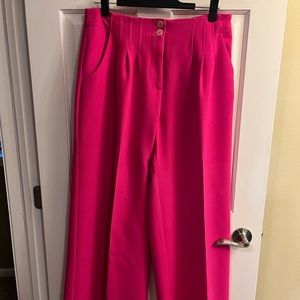 Anthropologie Maeve Hot Pink Wide Leg Pants